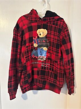 Polo by Ralph Lauren Red & Black Plaid Sherpa-Lined Hoodie